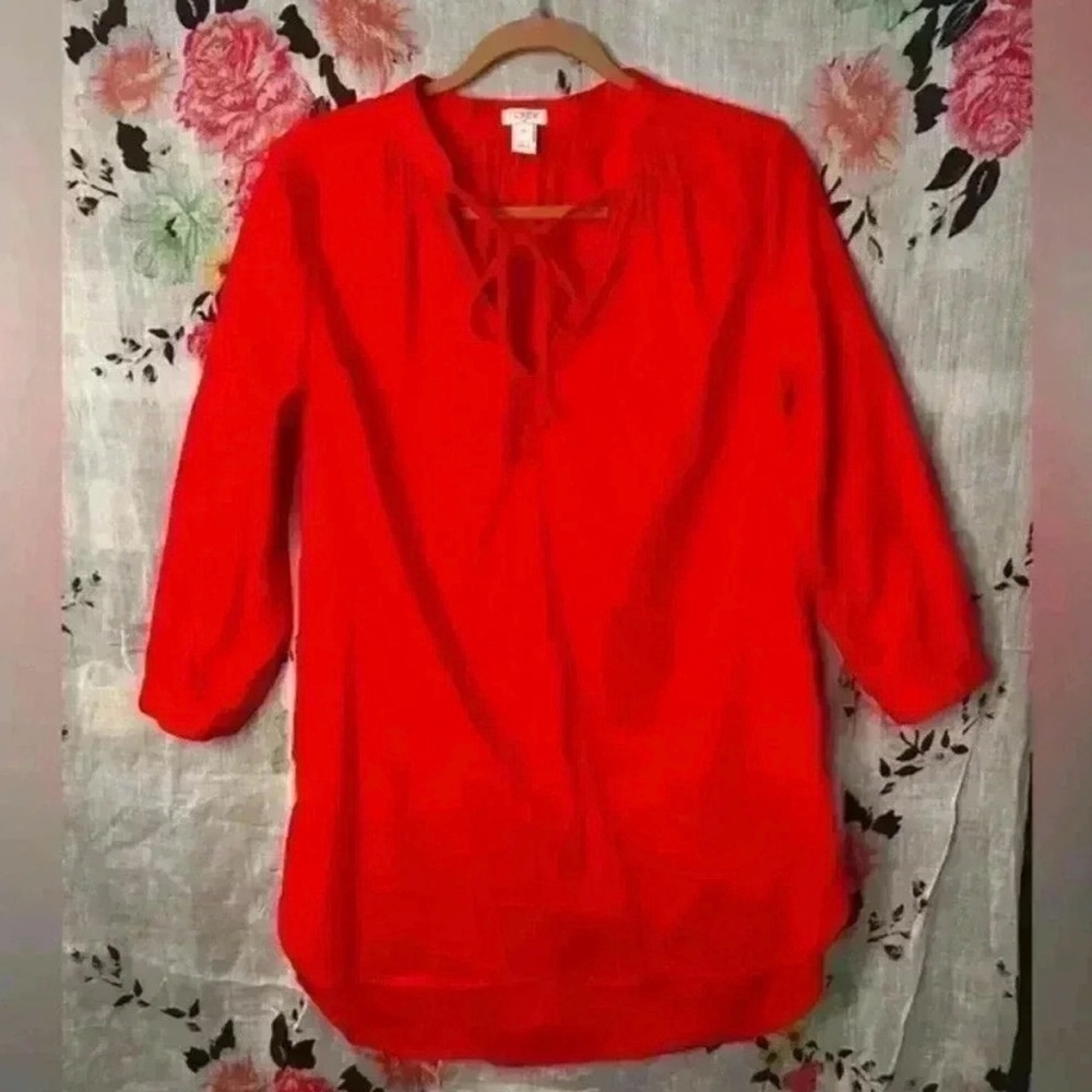 J Crew Women's Doris Linen Blend 3/4 Sleeve
Long Tunic Top Size XS